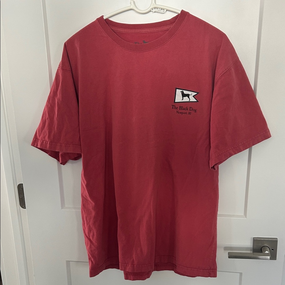 The Black Dog Cranberry Short Sleeve Logo Tee Large